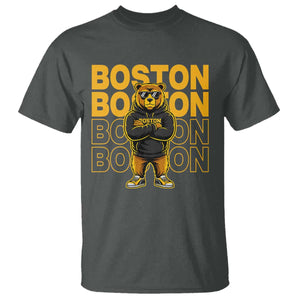 Retro Boston Ice Hockey T Shirt Fear The Bear TS10 Dark Heather Print Your Wear