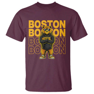 Retro Boston Ice Hockey T Shirt Fear The Bear TS10 Maroon Print Your Wear