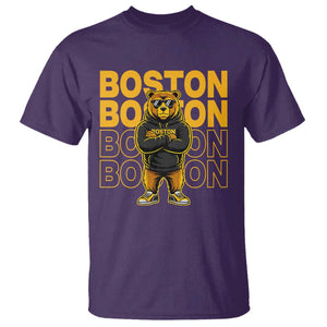 Retro Boston Ice Hockey T Shirt Fear The Bear TS10 Purple Print Your Wear
