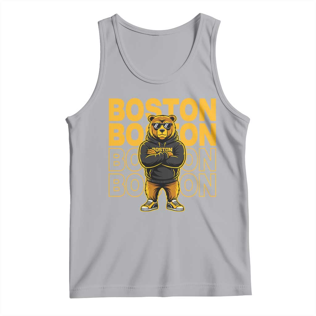 Retro Boston Ice Hockey Tank Top Fear The Bear TS10 Athletic Heather Print Your Wear