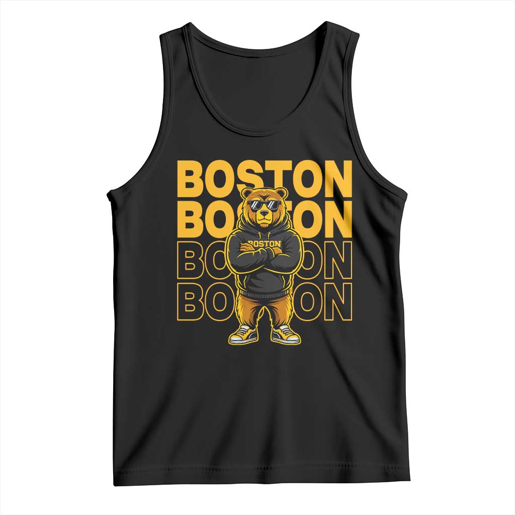 Retro Boston Ice Hockey Tank Top Fear The Bear TS10 Black Print Your Wear
