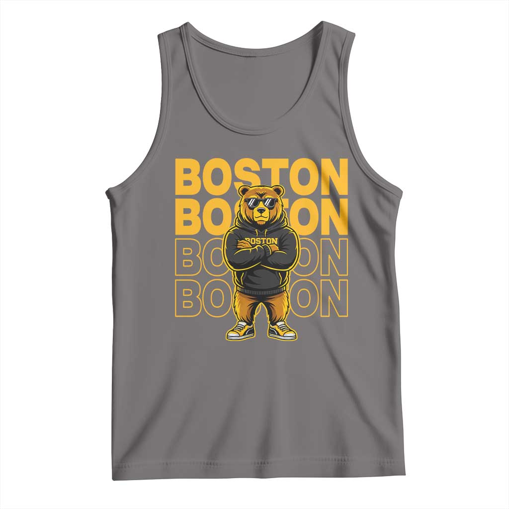 Retro Boston Ice Hockey Tank Top Fear The Bear TS10 Deep Heather Print Your Wear