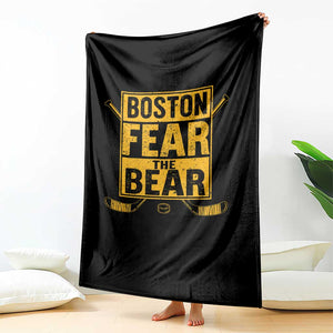 Boston Ice Hockey Throw Blanket Fear The Bear TS10 Print Your Wear