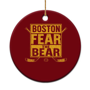 Boston Ice Hockey Ceramic Ornament Fear The Bear TS10 1pc Red Print Your Wear