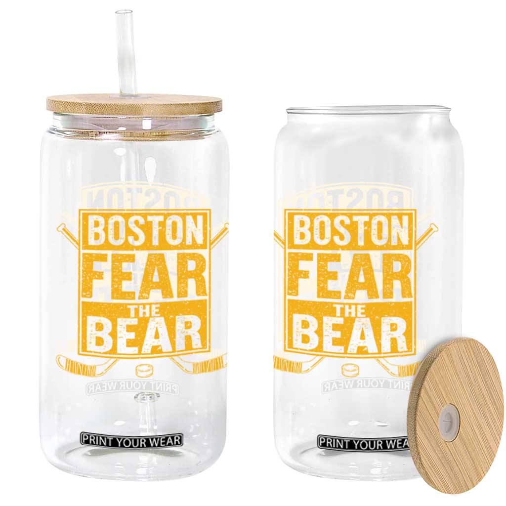 Boston Ice Hockey Glass Can Fear The Bear TS10 Print Your Wear