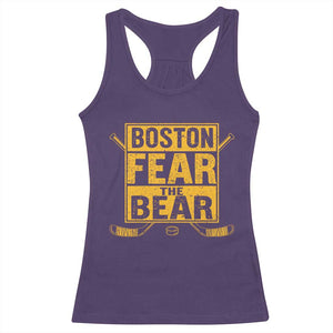 Boston Ice Hockey Racerback Tank Top Fear The Bear TS10 Purple Print Your Wear