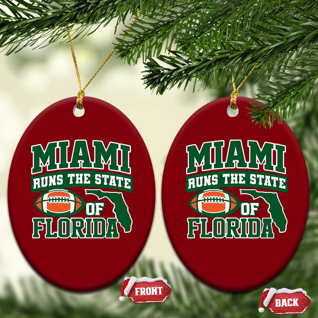 Miami Ceramic Ornament Runs The State of Florida Dade County 305 Pride TS10 Print Your Wear