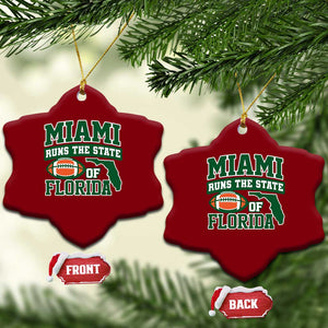 Miami Ceramic Ornament Runs The State of Florida Dade County 305 Pride TS10 Print Your Wear