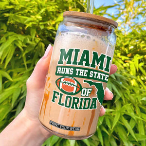 Miami Glass Can Runs The State of Florida Dade County 305 Pride TS10 Black Print Your Wear