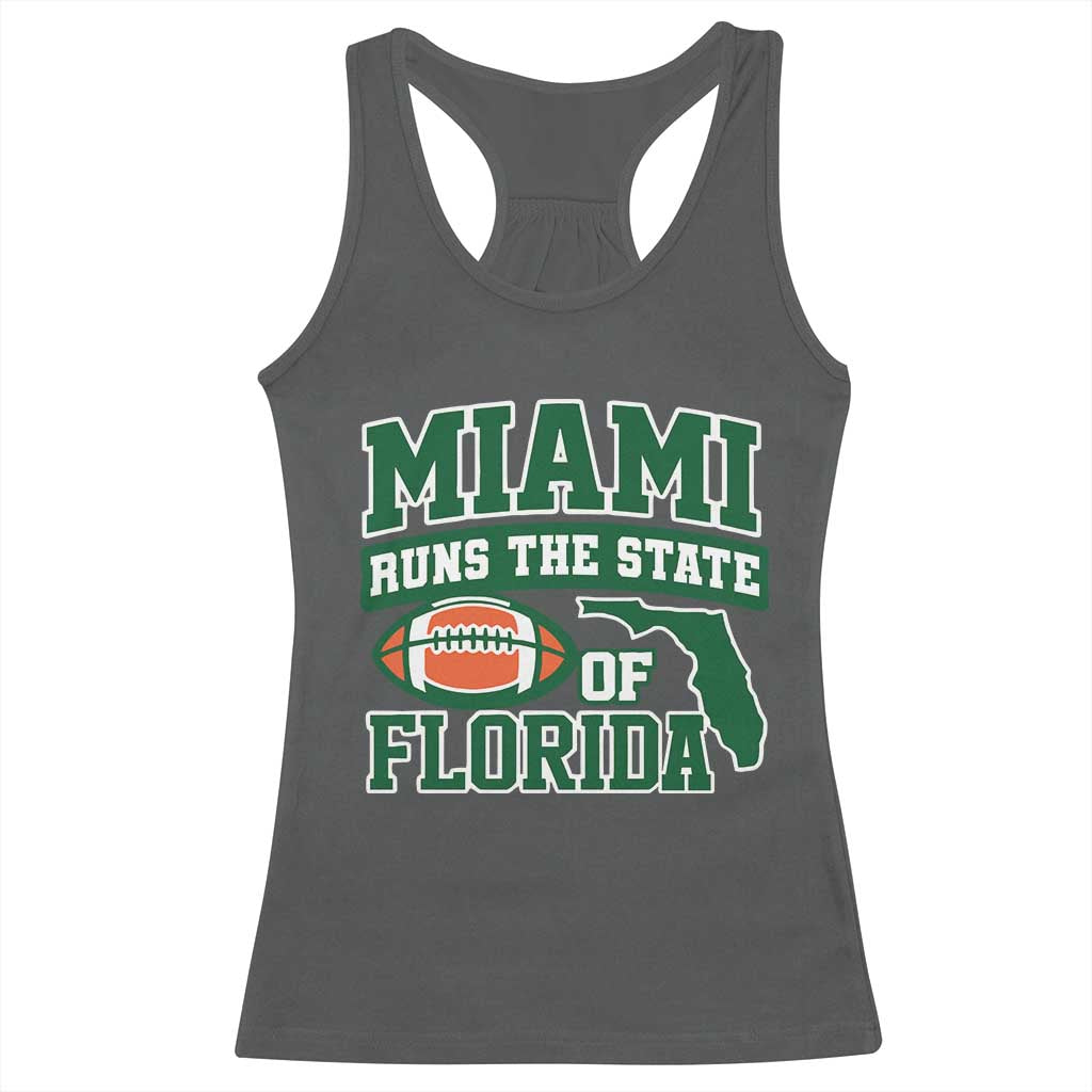 Miami Racerback Tank Top Runs The State of Florida Dade County 305 Pride TS10 Dark Heather Print Your Wear