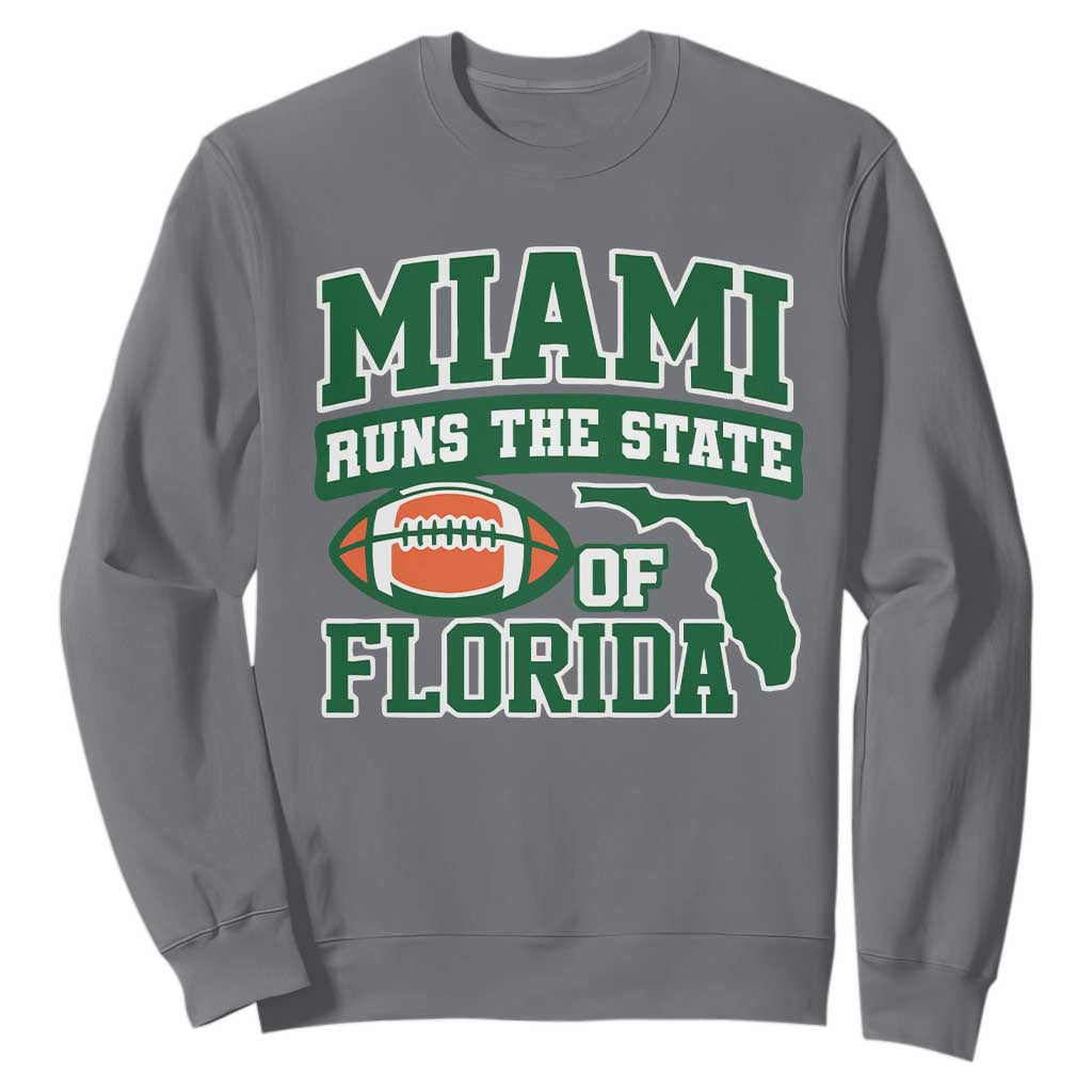 Miami Sweatshirt Runs The State of Florida Dade County 305 Pride TS10 Charcoal Print Your Wear