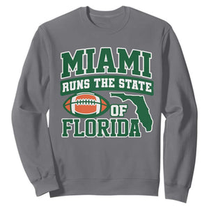 Miami Sweatshirt Runs The State of Florida Dade County 305 Pride TS10 Charcoal Print Your Wear
