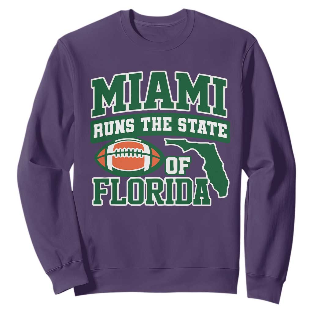 Miami Sweatshirt Runs The State of Florida Dade County 305 Pride TS10 Purple Print Your Wear