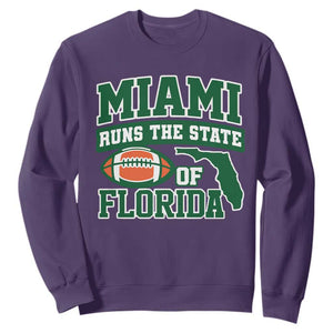 Miami Sweatshirt Runs The State of Florida Dade County 305 Pride TS10 Purple Print Your Wear