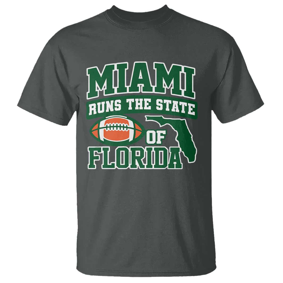 Miami T Shirt Runs The State of Florida Dade County 305 Pride TS10 Dark Heather Print Your Wear