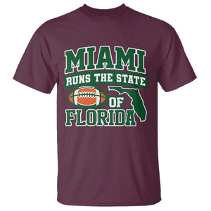 Miami T Shirt Runs The State of Florida Dade County 305 Pride TS10 Maroon Print Your Wear