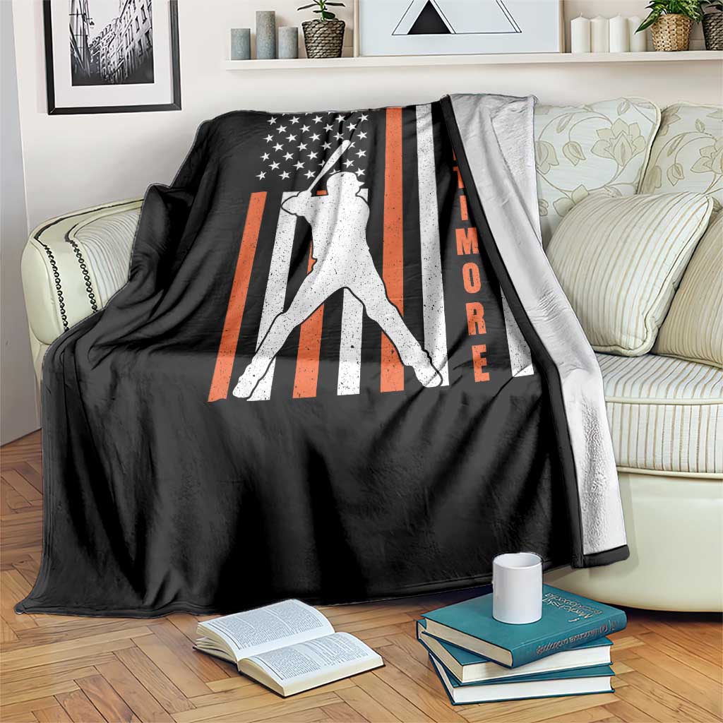 Baltimore Sport Baseball Fans Throw Blanket Cool Distressed US Flag Maryland TS10 Print Your Wear