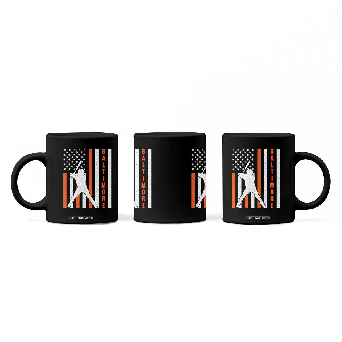 Baltimore Sport Baseball Fans Coffee Mug Cool Distressed US Flag Maryland TS10 Print Your Wear