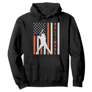 Baltimore Sport Baseball Fans Hoodie Cool Distressed US Flag Maryland TS10 Black Print Your Wear