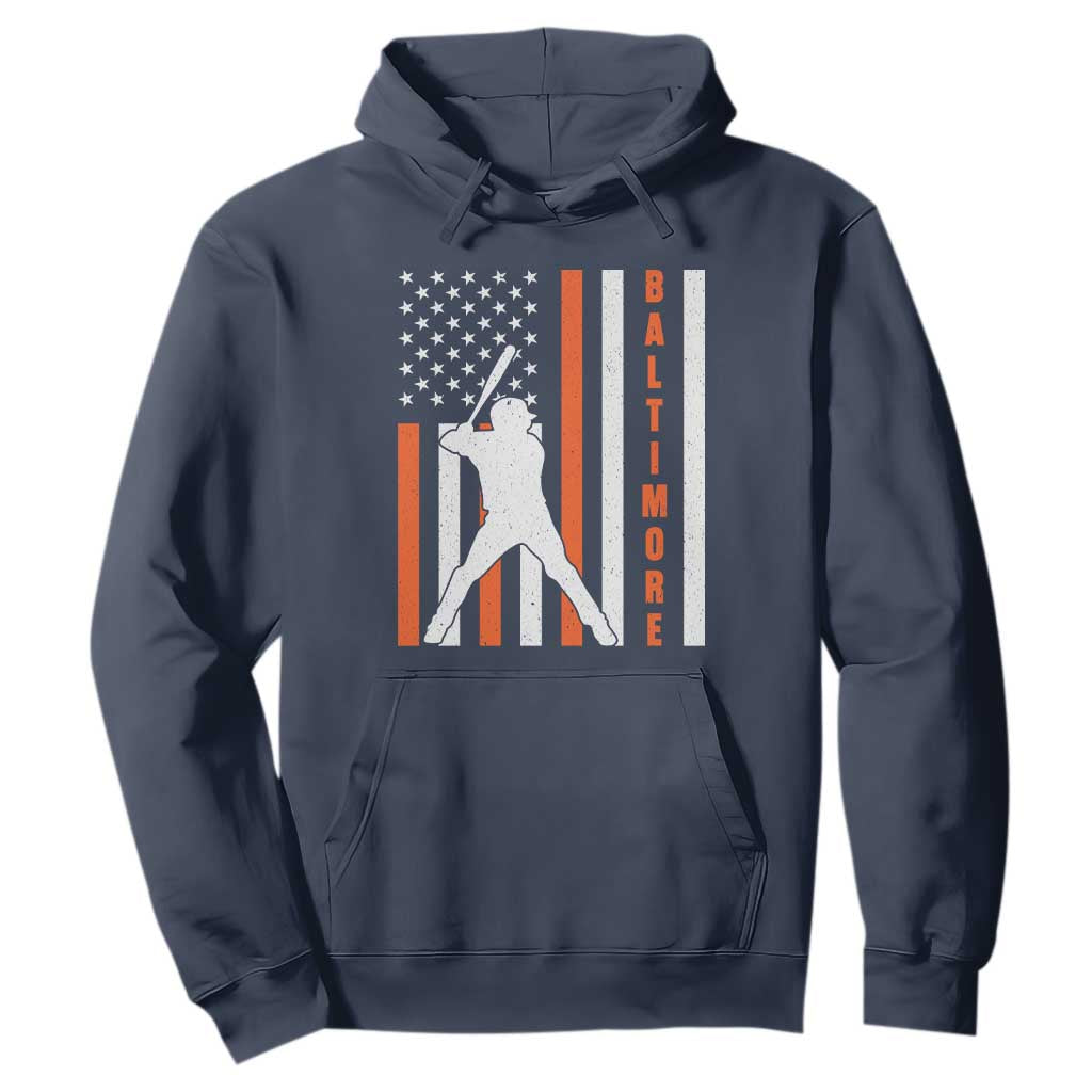 Baltimore Sport Baseball Fans Hoodie Cool Distressed US Flag Maryland TS10 Navy Print Your Wear