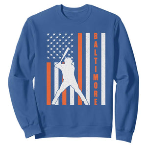 Baltimore Sport Baseball Fans Sweatshirt Cool Distressed US Flag Maryland TS10 Royal Blue Print Your Wear