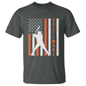 Baltimore Sport Baseball Fans T Shirt Cool Distressed US Flag Maryland TS10 Dark Heather Print Your Wear