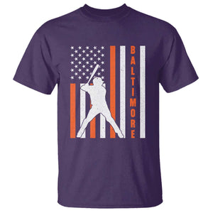 Baltimore Sport Baseball Fans T Shirt Cool Distressed US Flag Maryland TS10 Purple Print Your Wear