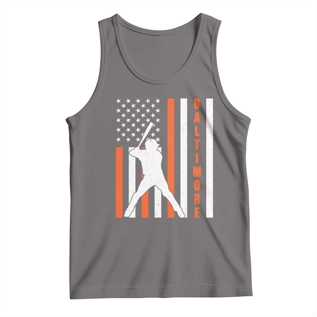 Baltimore Sport Baseball Fans Tank Top Cool Distressed US Flag Maryland TS10 Deep Heather Print Your Wear