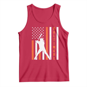 Baltimore Sport Baseball Fans Tank Top Cool Distressed US Flag Maryland TS10 Red Print Your Wear
