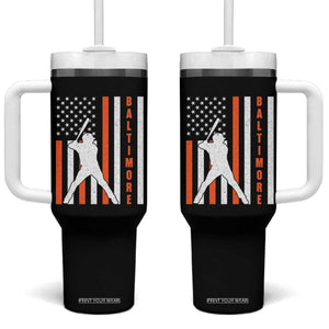Baltimore Sport Baseball Fans Tumbler With Handle Cool Distressed US Flag Maryland TS10 One Size: 40 oz Black Print Your Wear