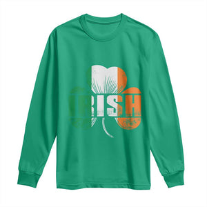 Irish St Patricks Day Shamrock Long Sleeve Shirt Retro Clover Ireland Flag Lucky Gifts TS10 Irish Green Print Your Wear