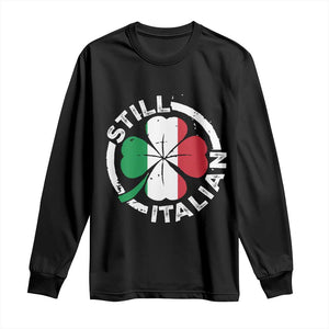 Funny Italian St Patrick's Day Long Sleeve Shirt Lucky Shamrock Italy Flag TS10 Black Print Your Wear