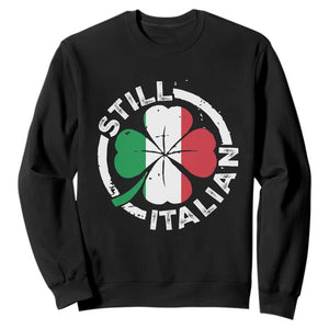 Funny Italian St Patrick's Day Sweatshirt Lucky Shamrock Italy Flag TS10 Black Print Your Wear