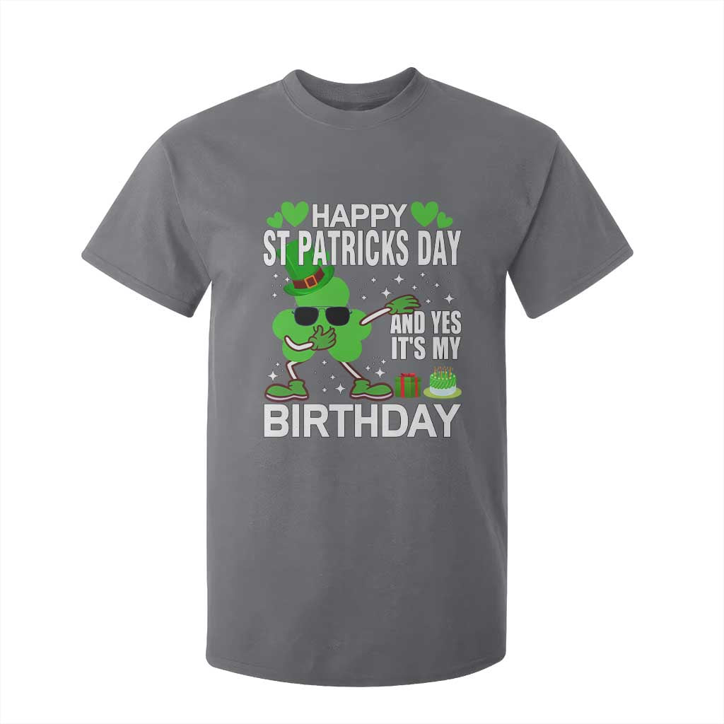 St Patricks Day Birthday T Shirt For Kid Born On Saint Paddys Irish Bday Gift TS10 Charcoal Print Your Wear