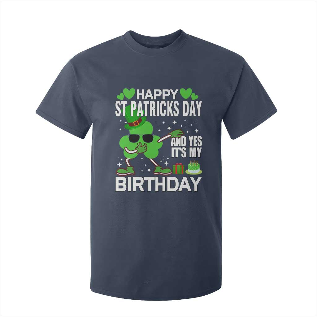 St Patricks Day Birthday T Shirt For Kid Born On Saint Paddys Irish Bday Gift TS10 Navy Print Your Wear