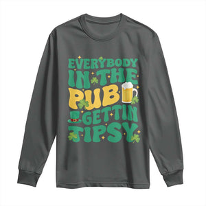 St. Patrick's Day Pub Long Sleeve Shirt Everybody In The Pub Getting Tipsy Irish Pub TS10 Dark Heather Print Your Wear