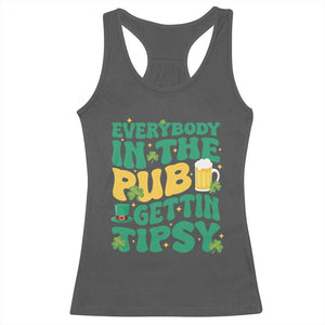 St. Patrick's Day Pub Racerback Tank Top Everybody In The Pub Getting Tipsy Irish Pub TS10 Dark Heather Print Your Wear