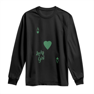 St Patricks Day Irish Lucky Girl Long Sleeve Shirt TS10 Black Print Your Wear