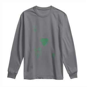 St Patricks Day Irish Lucky Girl Long Sleeve Shirt TS10 Charcoal Print Your Wear