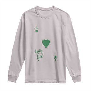 St Patricks Day Irish Lucky Girl Long Sleeve Shirt TS10 Ice Gray Print Your Wear