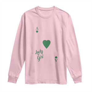 St Patricks Day Irish Lucky Girl Long Sleeve Shirt TS10 Light Pink Print Your Wear