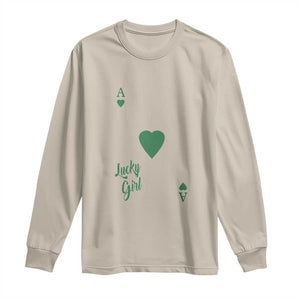 St Patricks Day Irish Lucky Girl Long Sleeve Shirt TS10 Sand Print Your Wear