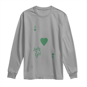 St Patricks Day Irish Lucky Girl Long Sleeve Shirt TS10 Sport Gray Print Your Wear