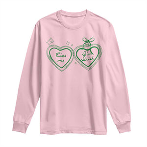 Kiss Me I'm Irish Long Sleeve Shirt Green Heart Locket St. Patrick's Day Pride TS10 Light Pink Print Your Wear