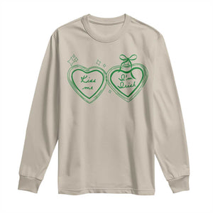 Kiss Me I'm Irish Long Sleeve Shirt Green Heart Locket St. Patrick's Day Pride TS10 Sand Print Your Wear