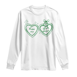 Kiss Me I'm Irish Long Sleeve Shirt Green Heart Locket St. Patrick's Day Pride TS10 White Print Your Wear