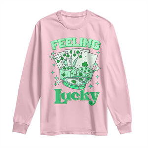 St. Patrick's Day Casino Feeling Lucky Long Sleeve Shirt Las Vegas Girls Trip TS10 Light Pink Print Your Wear