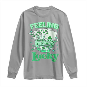 St. Patrick's Day Casino Feeling Lucky Long Sleeve Shirt Las Vegas Girls Trip TS10 Sport Gray Print Your Wear