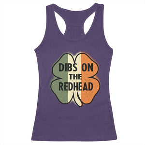 Funny Irish St Patricks Day Racerback Tank Top Shamrock Dibs On The Redhead TS10 Purple Print Your Wear