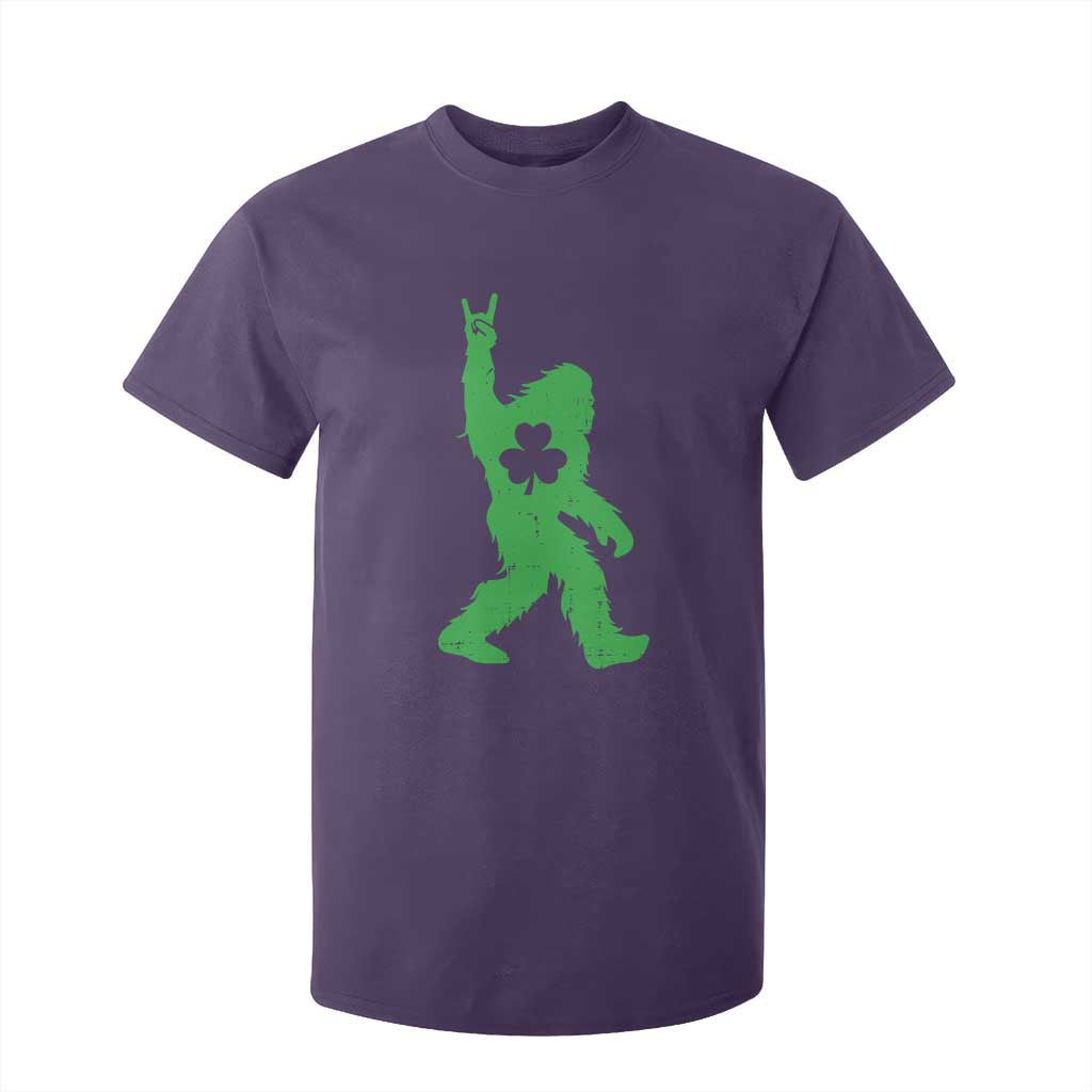 St Patricks Day Bigfoot T Shirt For Kid Irish Sasquatch Shamrock TS10 Purple Print Your Wear